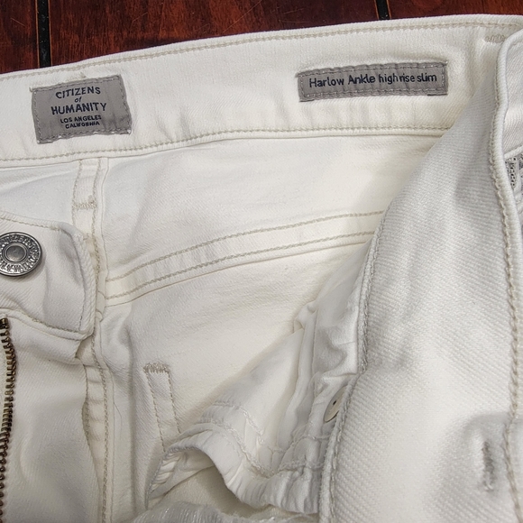 Citizens of Humanity white Harlow ankle high rise skinny fit women's size 25 - Picture 9 of 13